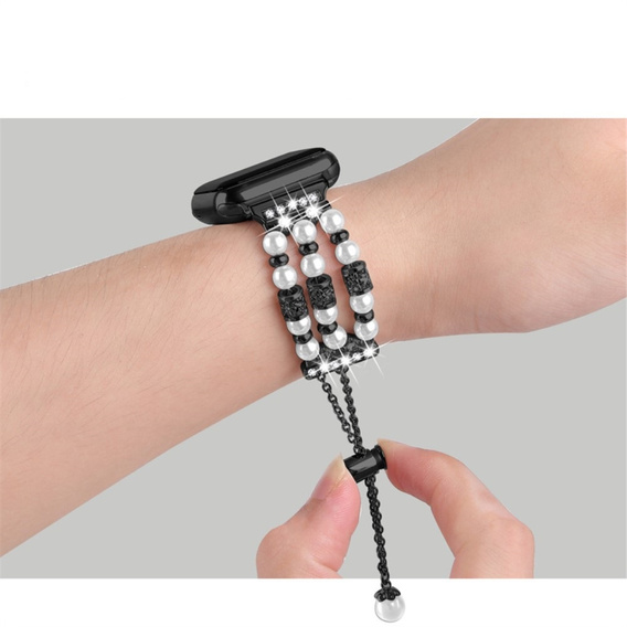 Γυναικείο βραχιόλι για Apple Watch 1/2/3/4/5/6/7/8/SE/ULTRA 42/44/45/49mm, Μαύρο