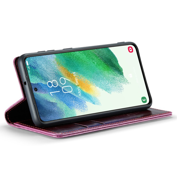 θήκη CASEME για Samsung Galaxy S21 FE, Waxy Textured, κόκκινη