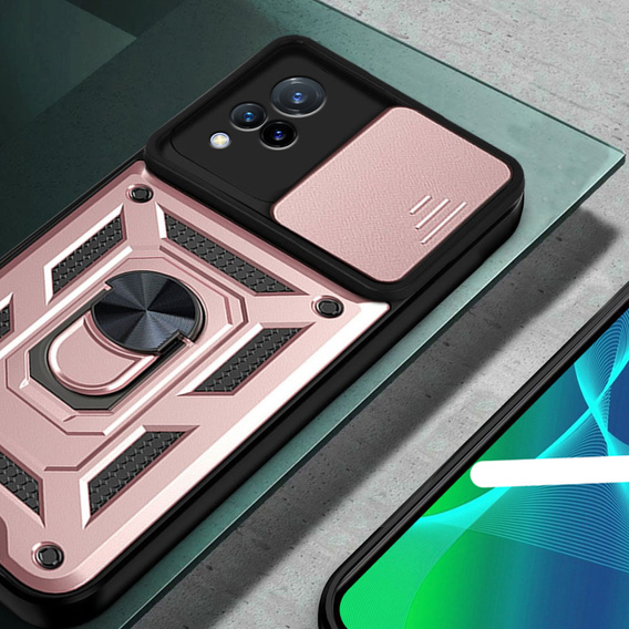 Θήκη για Vivo V21 5G, CamShield Slide, ροζ rose gold