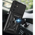 Θωρακισμένη θήκη για Samsung Galaxy S23 FE, θωρακισμένο Slide Ring, μαύρο + γυαλί 9H