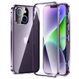 θήκη για το iPhone 14, Magnetic Dual Glass, μωβ