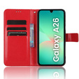 Θήκη με πτερύγιο για Samsung Galaxy A26, Crazy Horse Wallet, κόκκινη