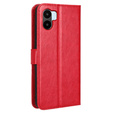 Θήκη με πτερύγιο για Xiaomi Redmi A1 4G / A2 4G, Crazy Horse Wallet, κόκκινη