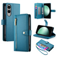 Θήκη με πτερύγιο για Samsung Galaxy S25 Edge, Wallet Zipper Pocket, μπλε