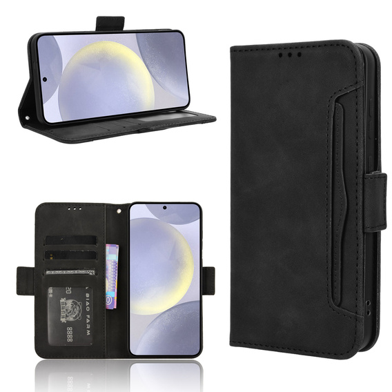 Θήκη με πτερύγιο για Samsung Galaxy S25 FE, Card Slot, μαύρη