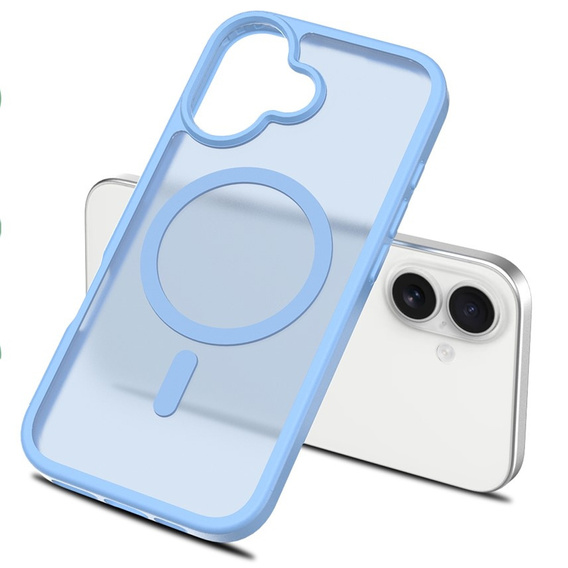 Θήκη Matt για iPhone 17, για MagSafe, ημιδιαφανές μπλε