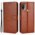 Θήκη με πτερύγιο για Motorola Moto E20/E30/E40, Crazy Horse Wallet, καφέ
