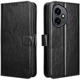 Θήκη με πτερύγιο για Honor 400 5G, Crazy Horse Wallet, μαύρη
