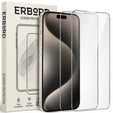 2x Μετριασμένο γυαλί για iPhone 15 Pro Max, ERBORD 9H Hard Glass στην οθόνη