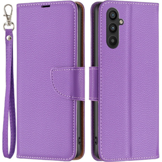 Θήκη με πτερύγιο για Samsung Galaxy A34 5G, Wallet Litchi Magnet, μωβ