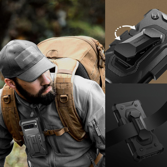 Θήκη για Google Pixel 8 Pro, Tongate MECH Series Clip, μαύρη