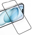 2x Μετριασμένο γυαλί για iPhone 15, ERBORD 3D πλήρης οθόνη