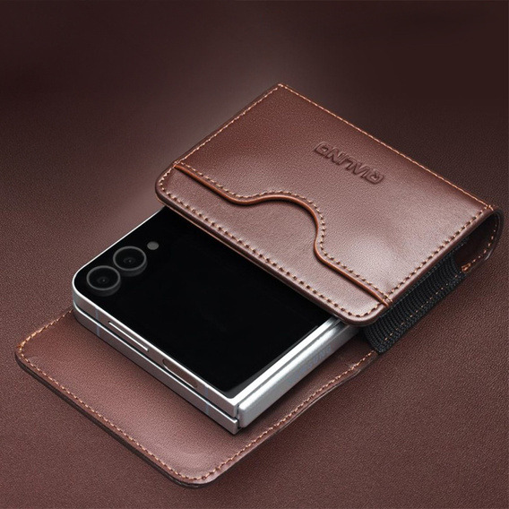 QIALINO Δερμάτινη θήκη ζώνης για αναδιπλούμενα smartphones