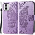 Θήκη με πτερύγιο για Motorola Moto G73 5G, Butterfly, μωβ