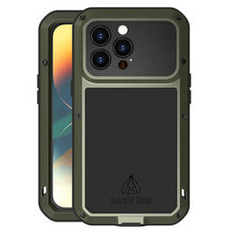Love Mei Θήκη για iPhone 14 Pro Max, armored with glass, πράσινη