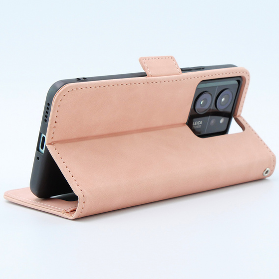 Θήκη με πτερύγιο για Xiaomi 13T / 13T Pro, Card Slot, ροζ