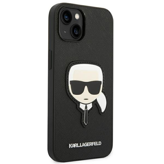 Karl Lagerfeld Θήκη για iPhone 14 Plus, Saffiano Karl's Head Patch, μαύρη