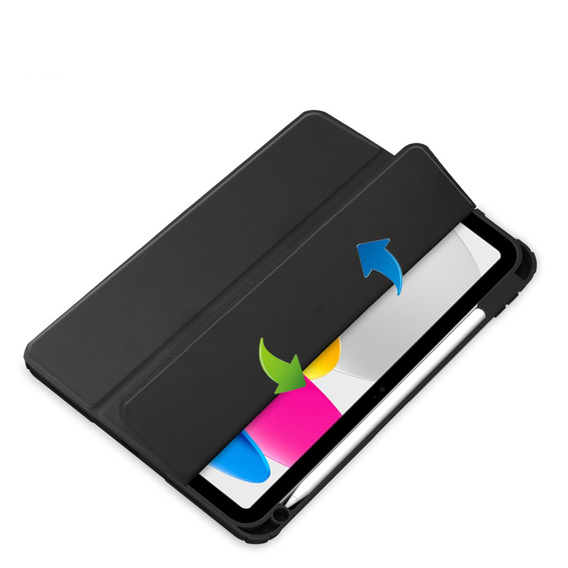 Θήκη για iPad 10.9 2022 10 Gen, Smartcase Hybrid, με χώρο για γραφίδα, μαύρη