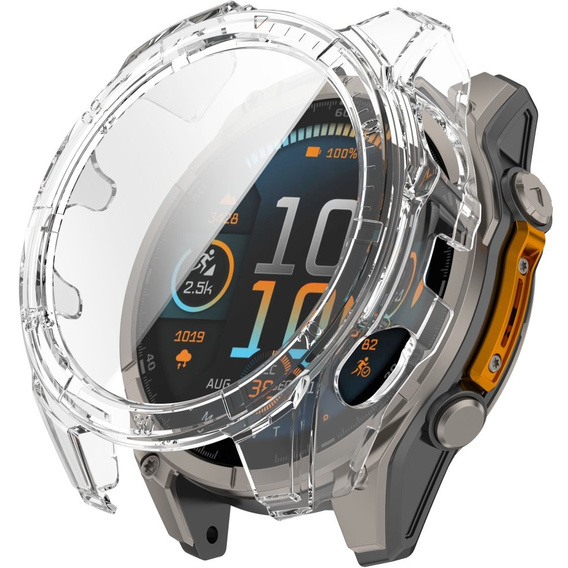 Θήκη 2σε1 + γυαλί μετριασμένο για Garmin Fenix 8 43mm, διαφανής