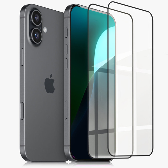 2x Μετριασμένο γυαλί ERBORD 3D για iPhone 16 Plus πλήρης οθόνη