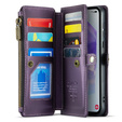 θήκη CASEME για Samsung Galaxy A55 5G, RFID Leather Wallet, με λουράκι ώμου, μωβ