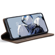 θήκη CASEME για Xiaomi 12T / 12T Pro, Leather Wallet Case, καφέ