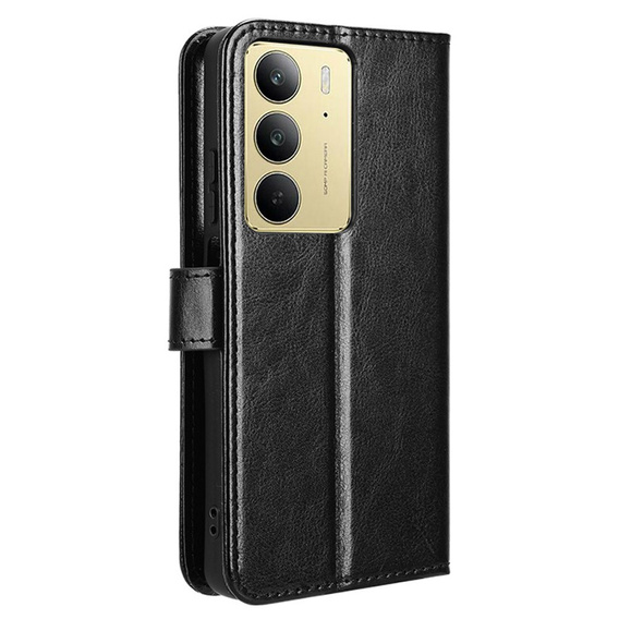 Θήκη με πτερύγιο για Realme 14X / Realme C75, Crazy Horse Wallet, μαύρη