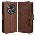 Θήκη με πτερύγιο για Honor Magic 6 Pro 5G, Card Slot, καφέ