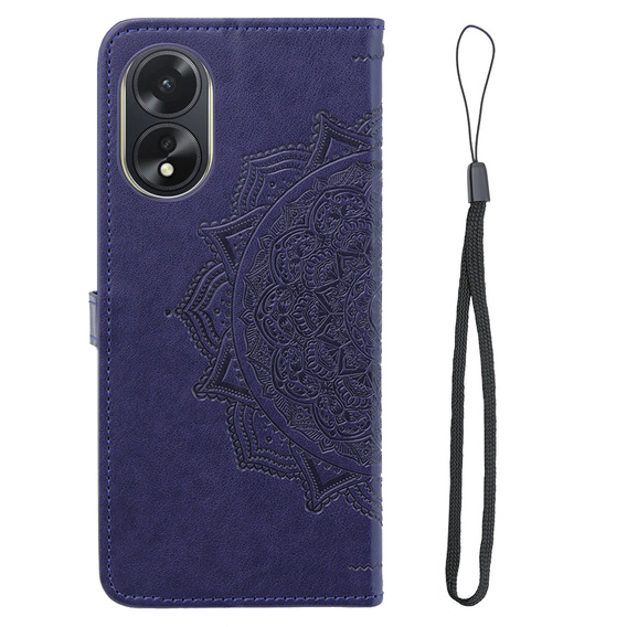 Θήκη με πτερύγιο για Oppo A58 4G, Mandala, μωβ