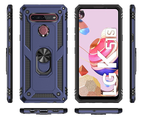 θωρακισμένη θήκη για LG K51S, Nox Case Ring, μπλε