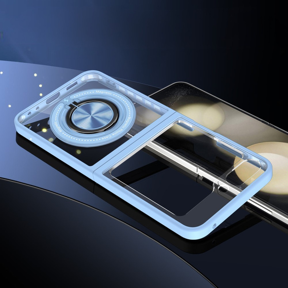 Θήκη για Samsung Galaxy Z Flip7 FE / Z Flip6, Corners Dropproof, για MagSafe, διαφανής / μπλε