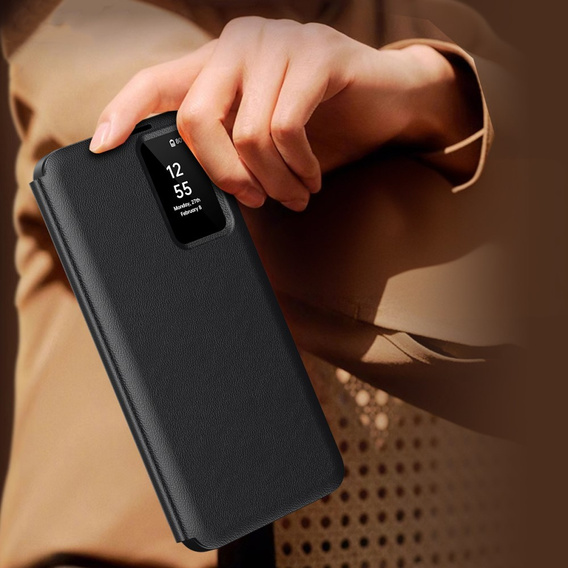 Αναδιπλούμενη θήκη για Samsung Galaxy S25 Ultra, Smart View Wallet, μαύρη
