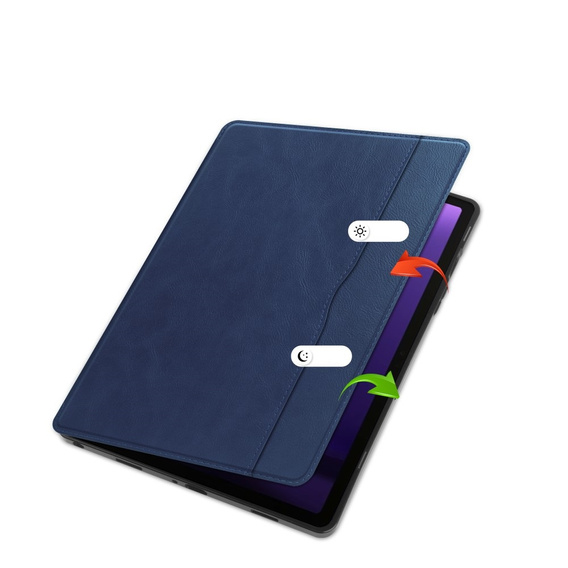 Θήκη για Samsung Galaxy Tab S10 Lite / S10 FE / S9 FE, Business Card and Pen Slot, μπλε