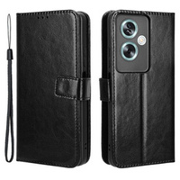 Θήκη με πτερύγιο για Oppo A79 5G, Crazy Horse Wallet, μαύρη