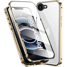 θήκη για το iPhone 16E, Magnetic Dual Glass, χρυσή