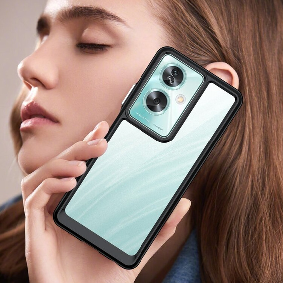 Θήκη για Oppo A79 5G, Fusion Hybrid, διαφανής / μαύρη