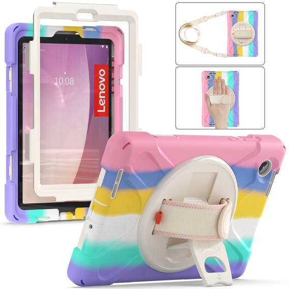 Παιδική θήκη για Lenovo Tab M8 Gen 4 TB-300FU, θωρακισμένη με λουράκι, πολύχρωμη