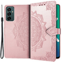 Θήκη με πτερύγιο για Samsung Galaxy M23 5G / M13, Mandala, ροζ rose gold