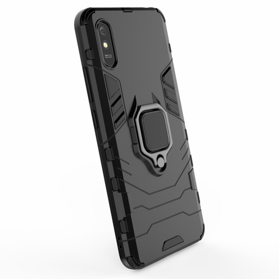 Θήκη για Xiaomi Redmi 9A, Kickstand Ring, μαύρη