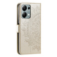Θήκη με πτερύγιο για Xiaomi Redmi Note 13 Pro 4G / Xiaomi Redmi Note 14S / Xiaomi Poco M6 Pro 4G, Mandala, χρυσή