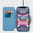 Θήκη με πτερύγιο για iPhone 15 Pro, RFID Wallet MagSafe CamShield, μπλε