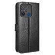 Θήκη με πτερύγιο για Xiaomi Redmi 12C, Crazy Horse Wallet, μαύρη