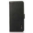 KHAZNEH θήκη RFID για Samsung Galaxy S23 Ultra, Litchi Texture, μαύρη