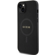 GUESS Θήκη για iPhone 15, Saffiano MagSafe, μαύρη