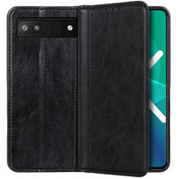 Θήκη για Google Pixel 7a, Wallet Litchi Leather, μαύρη