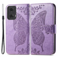 Θήκη με πτερύγιο για Motorola Moto G24 / G24 Power / G04, Butterfly, μωβ