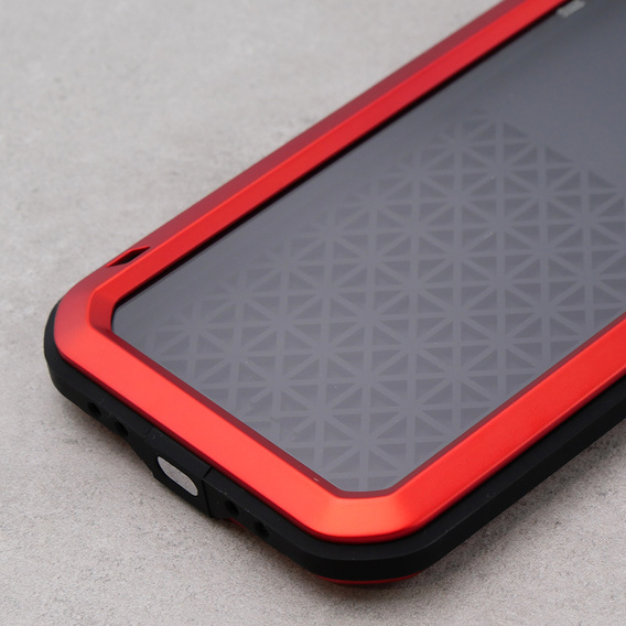 Love Mei Θήκη για iPhone 12, armored with glass, κόκκινη