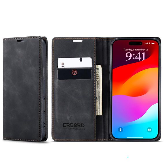 ERBORD Vintage θήκη πορτοφόλι με πτερύγιο για iPhone 17 Pro Max