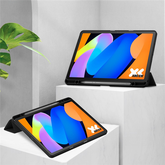 Θήκη για Lenovo Idea Tab 11" 2025 TB336FU TB336ZU, με διαφανές πίσω μέρος και υποδοχή γραφίδας, μαύρο