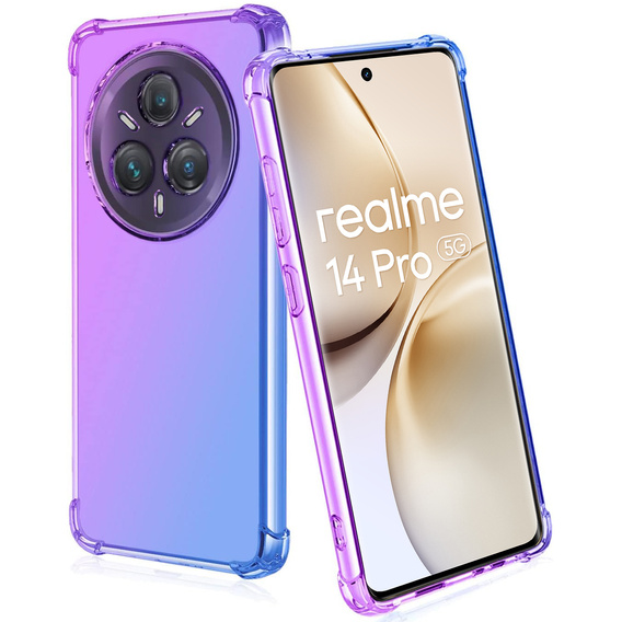 θήκη για το Realme 14 Pro 5G, Gradient Dropproof, Μωβ / μπλε